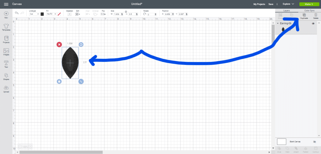 Making fringe leather earrings in Cricut Design space