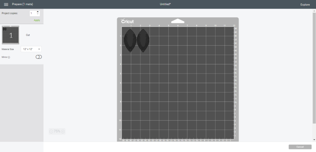 Making fringe leather earrings in Cricut Design space