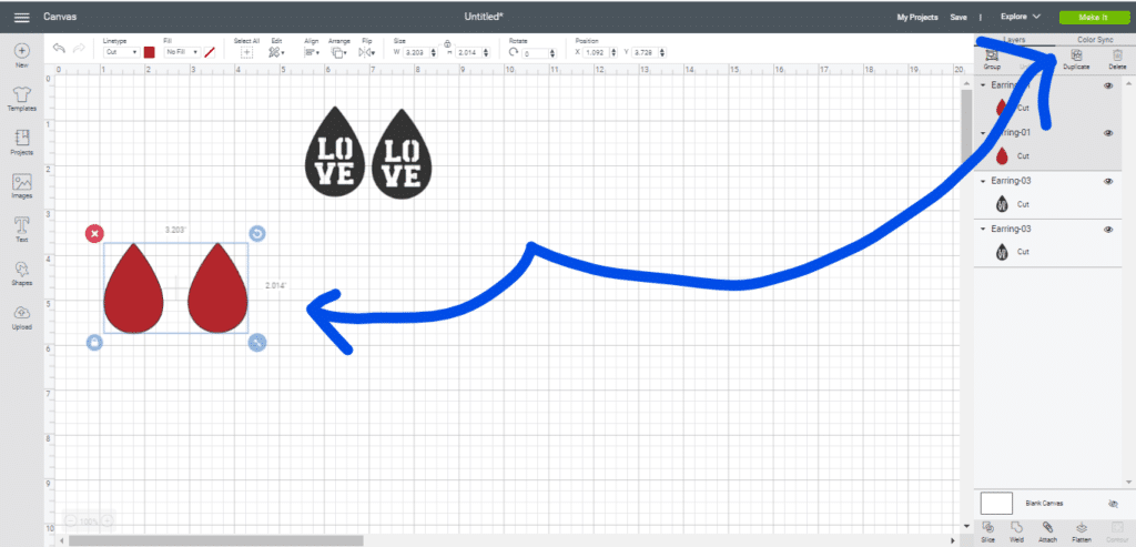 Duplicating diy faux leather earrings on Cricut Explore