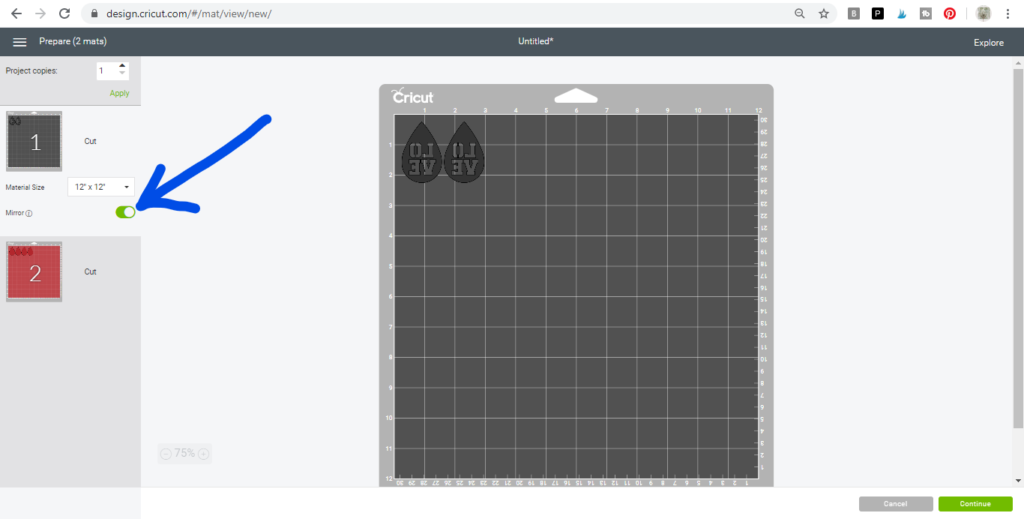 Cricut mats ready to cut faux leather earrings