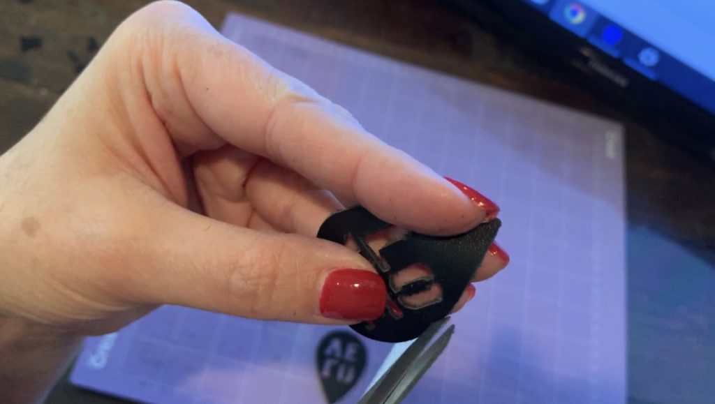 trim fuzz off of leather earrings