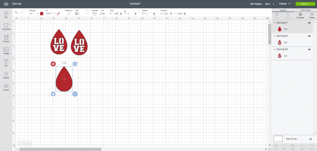 Solid Teardrop faux leather earring