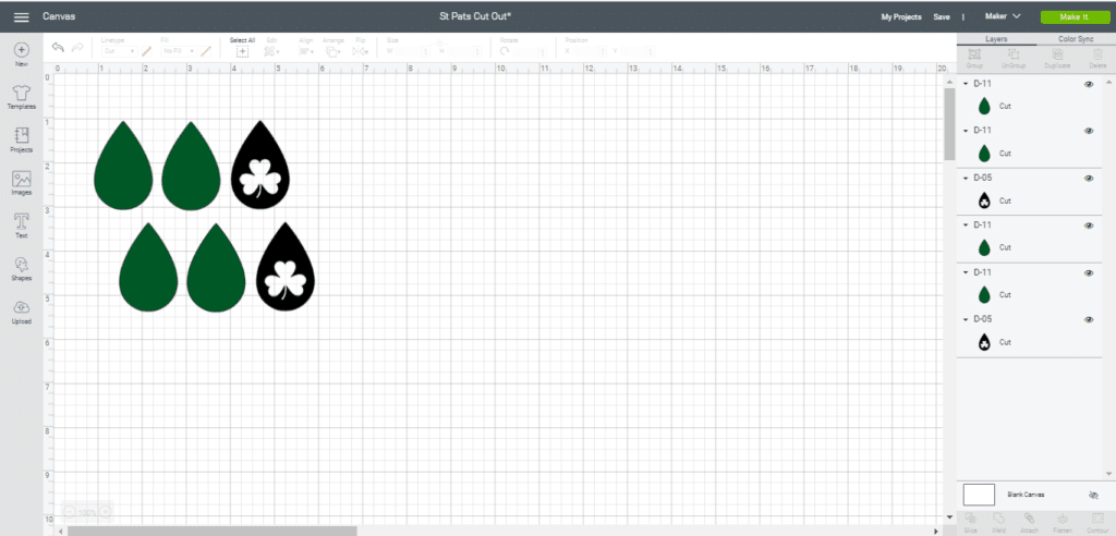 St. Patricks Day diy earrings on Cricut canvas