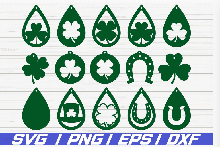 St. Patrick's Day DIY earrings SVG bundle