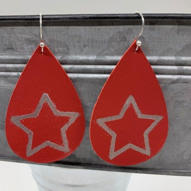 how to emboss leather earrings project completed