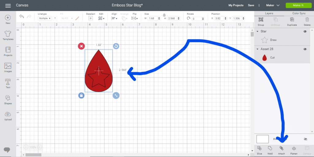 Attach shape to an earring for diy earrings project