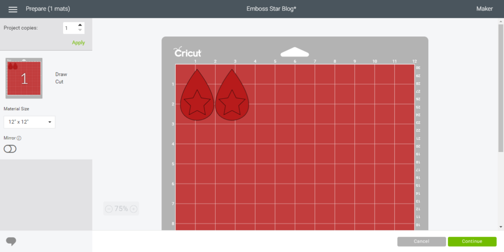 diy leather earrings, ready to cut on Cricut