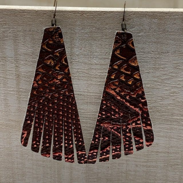 fringe leather earrings diy