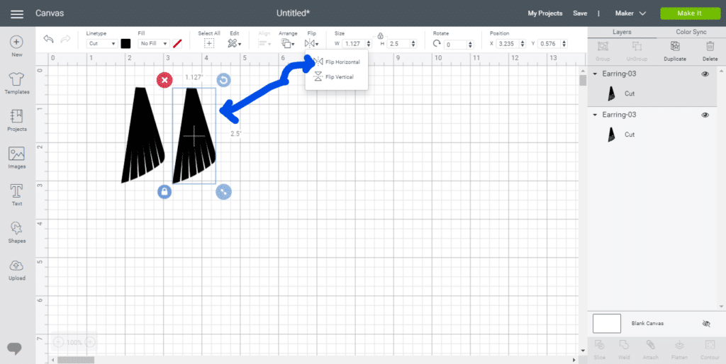 flip one of the diy leather fringe earrings