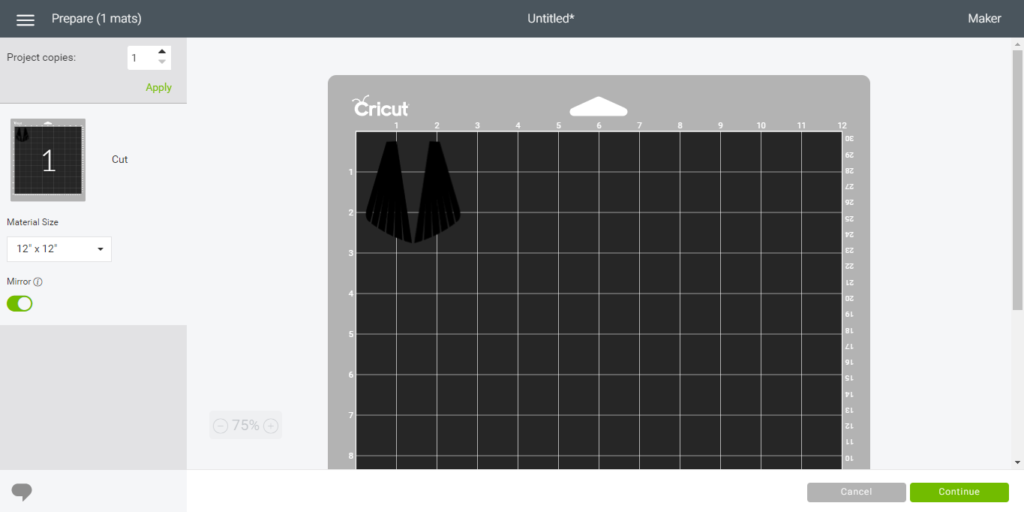 ready to cut leather on a Cricut mat