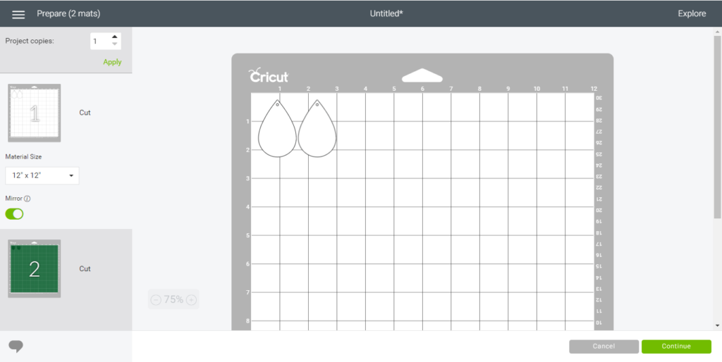 leather earrings diy on a Cricut canvas