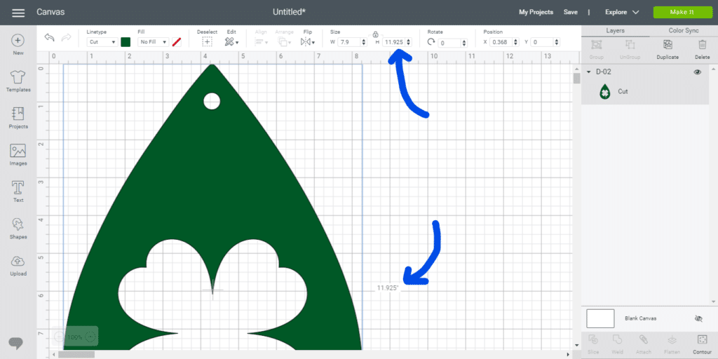 diy St. Patrick's Day earring on the Cricut Canvas