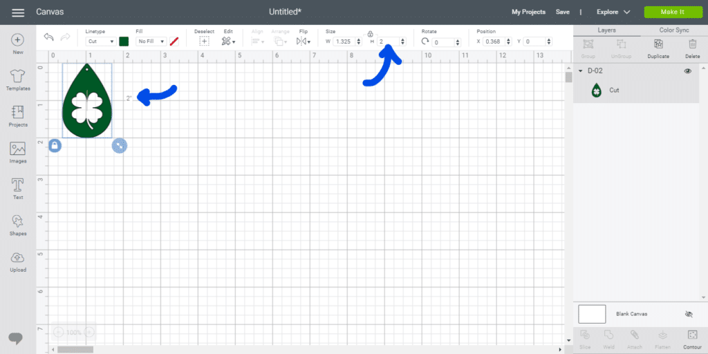 diy St. Patrick's Day earring on the Cricut Canvas