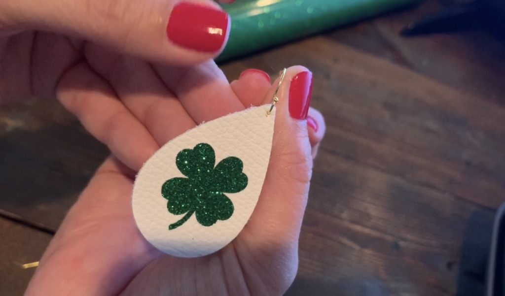 St Patrick's Day leather earrings