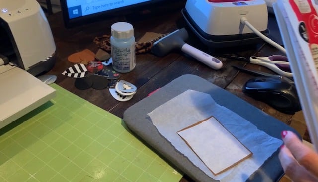 Applying Heat and Bond to the Back of Faux leather