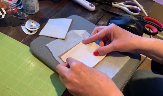 Applying Heat and Bond to the Back of Faux leather