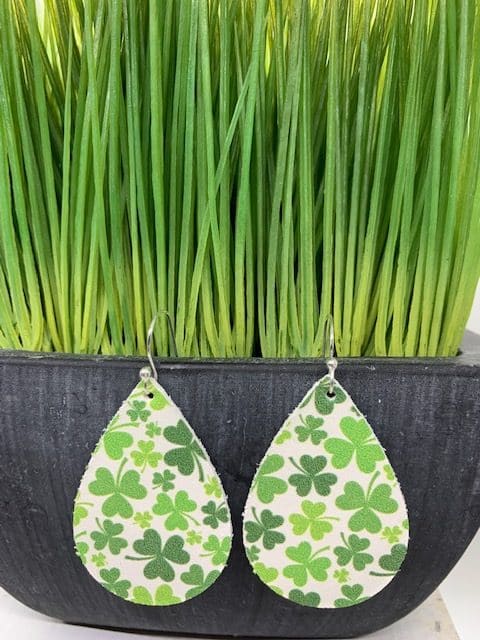 Leather Earrings diy Shamrock earrings