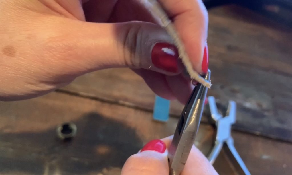 putting earring onto jump ring