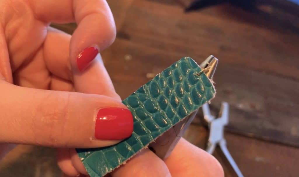 putting earring onto jump ring