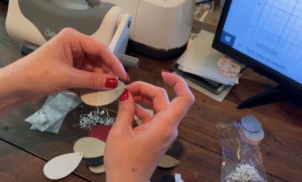 wire ball hook on diy leather earring