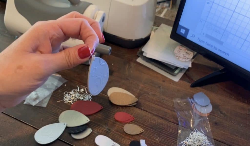 wire ball hook on diy leather earring