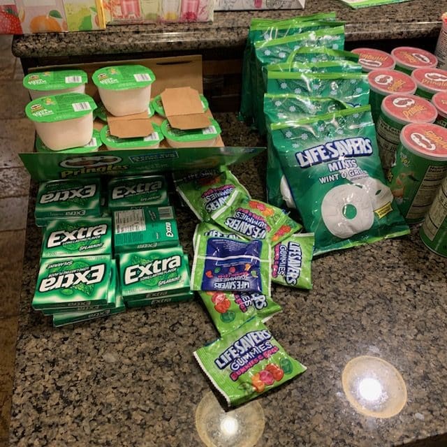 Green food ideas for St. Patrick's Day care package