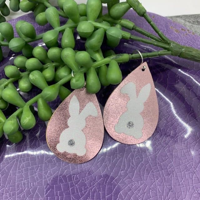 Easter Faux Leather Earrings with Hobby Lobby faux leather