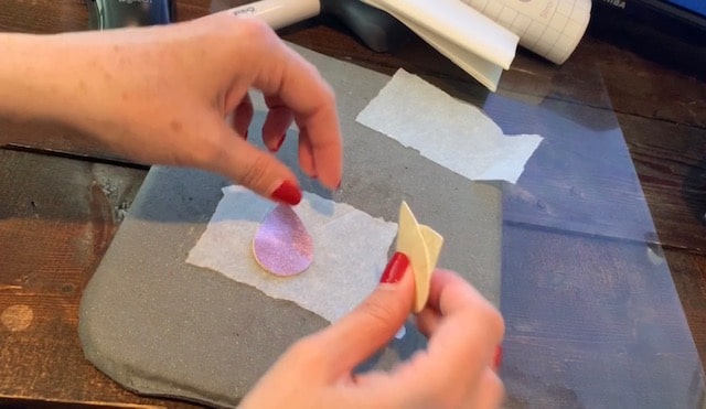 faux leather earrings in the making