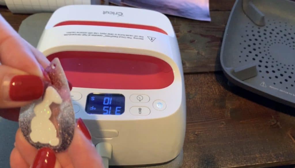 bunnies on diy faux leather earrings