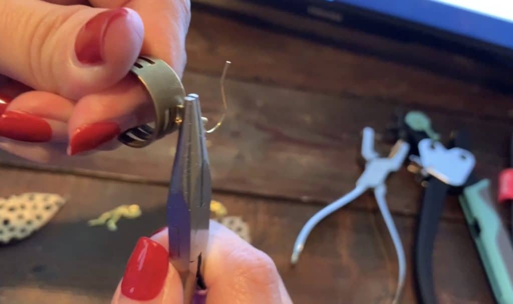 adding a hook to a jump ring for earrings