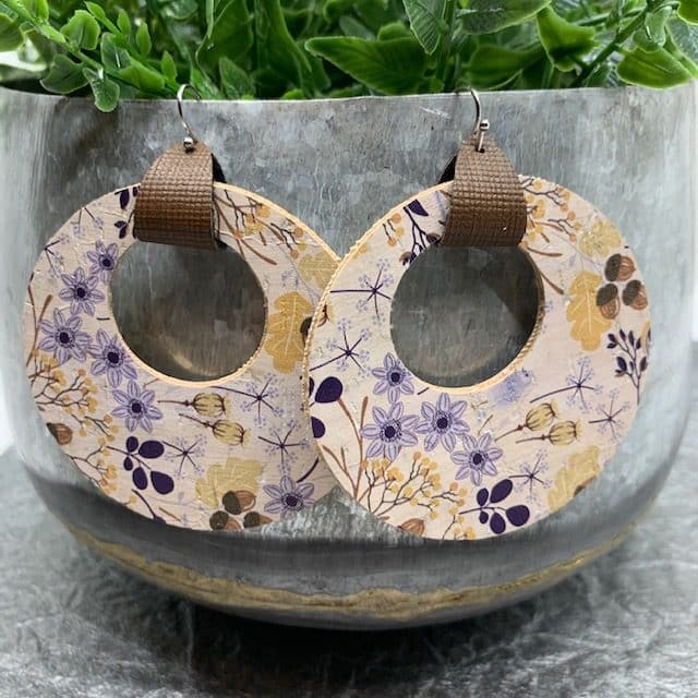 circle leather earrings diy