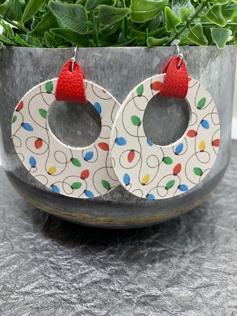 circle leather earrings diy
