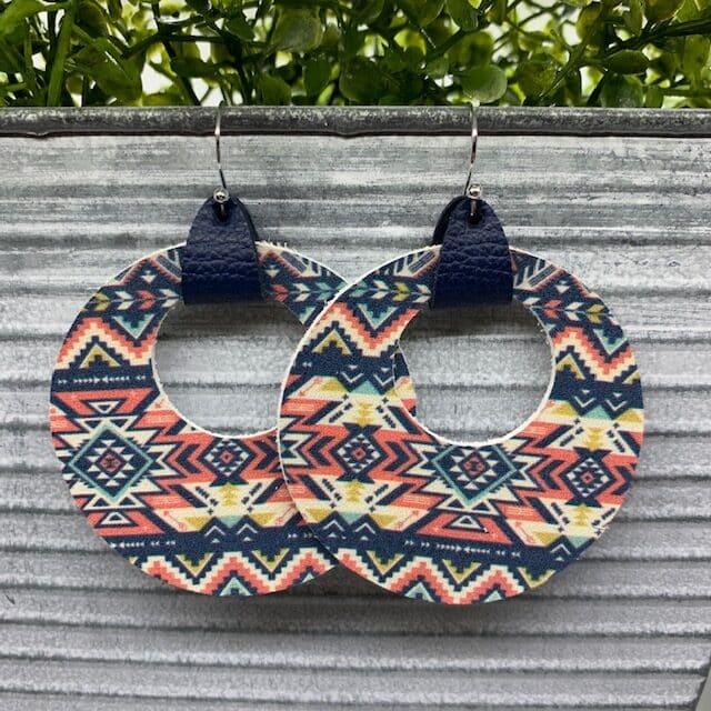 diy leather circle cutout earrings