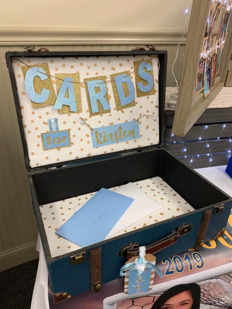 card box at graduation party