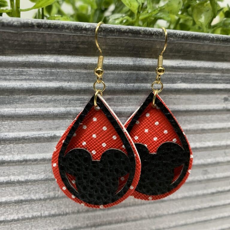 Disney faux leather earrings