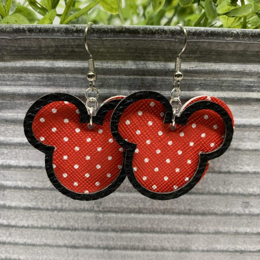 Disney faux leather earrings