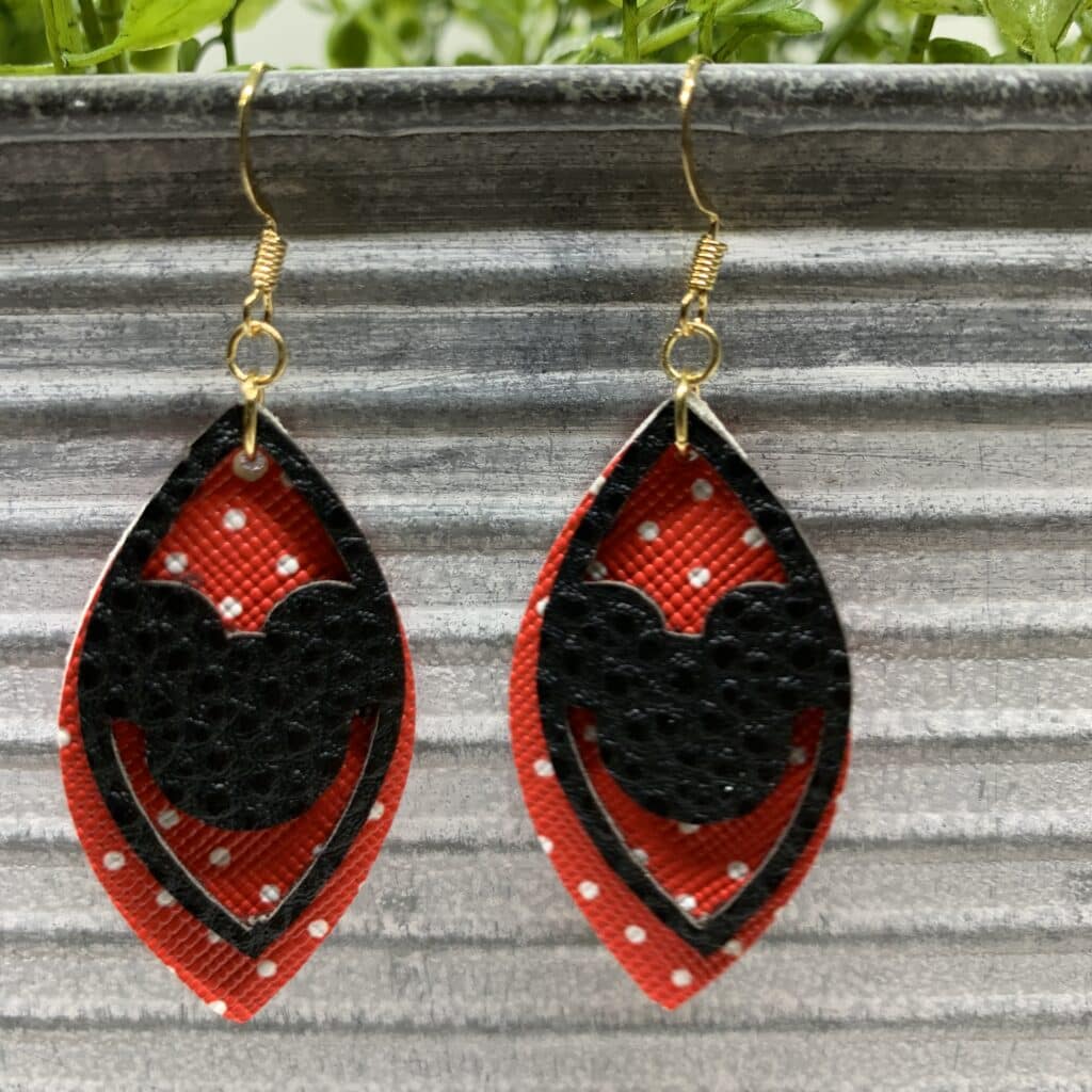 Disney faux leather earrings