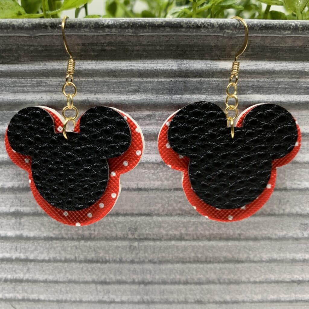 Disney faux leather earrings diy