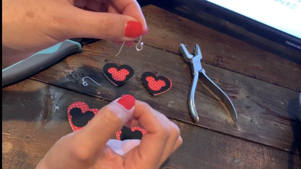 ready to put hooks on the diy disney leather earrings
