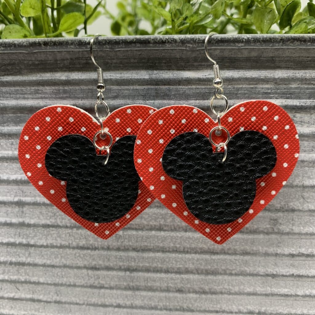 Disney faux leather earrings diy