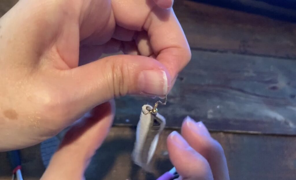 pinched leather earring