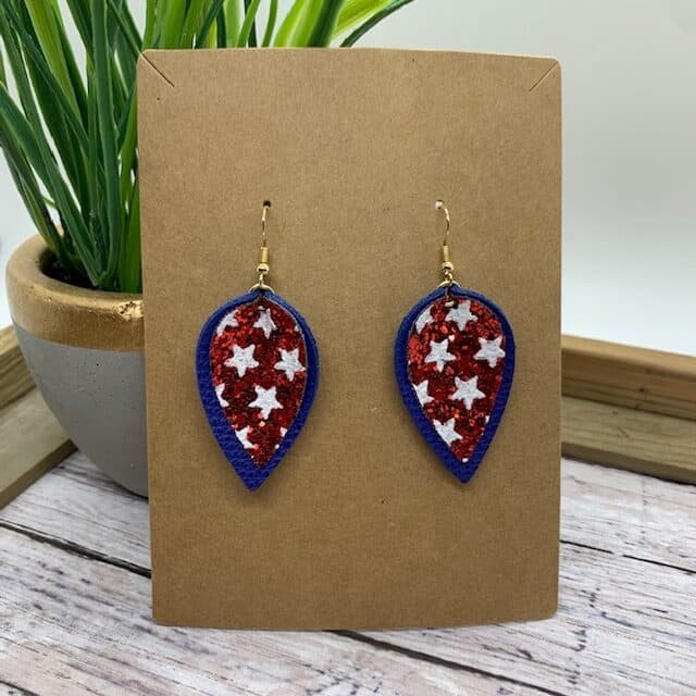 4th of July Leather Earrings