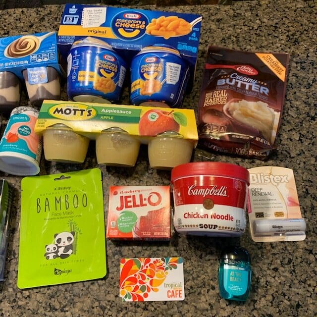 food and gift basket items for wisdom teeth surgery recovery