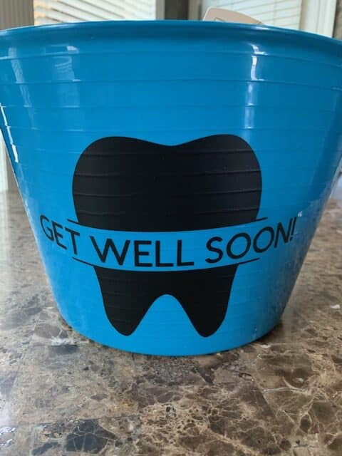 bucket for wisdom teeth care package