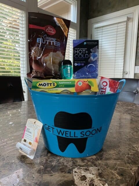 bucket for wisdom teeth care package