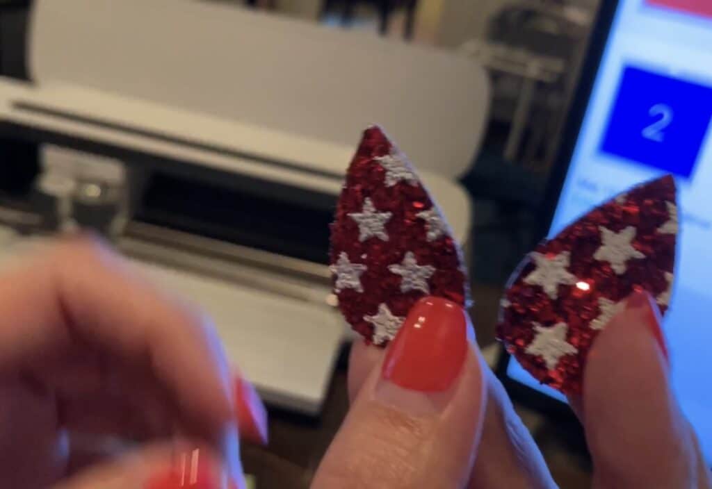 stars glitter faux leather cut into teardrops