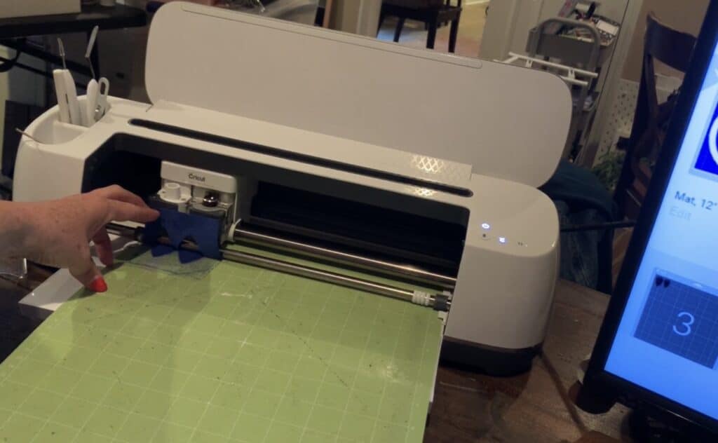 cutting blue teardrops for 4th of july earrings