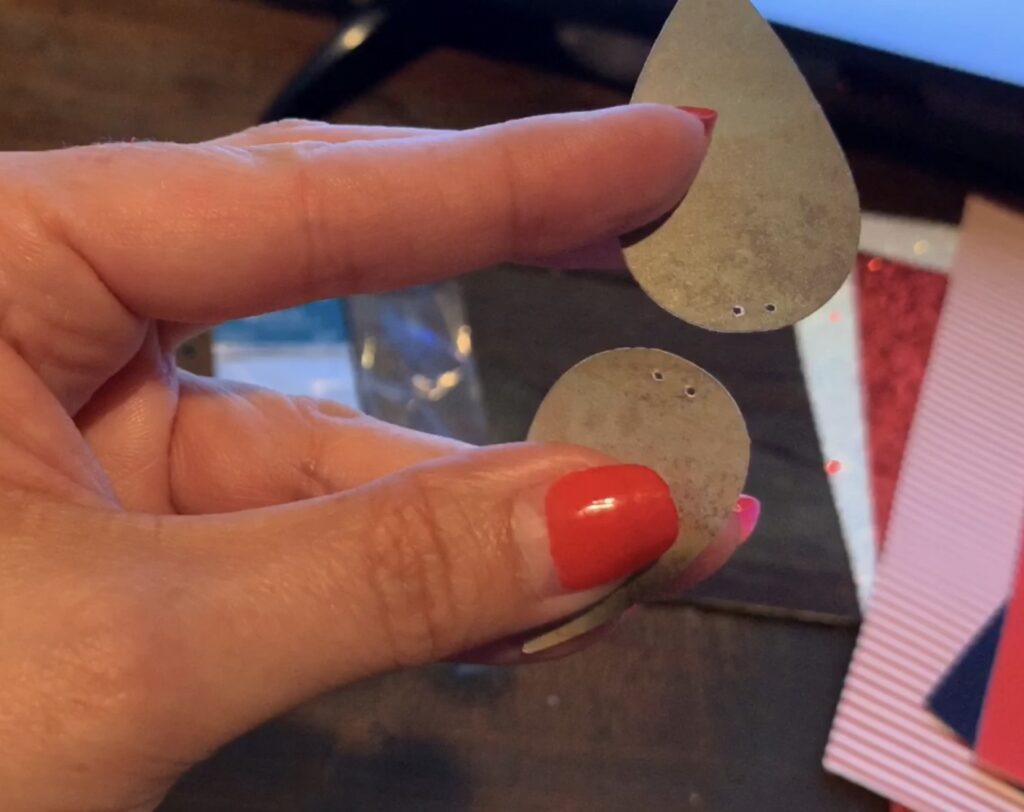 making 4th of july leather earrings