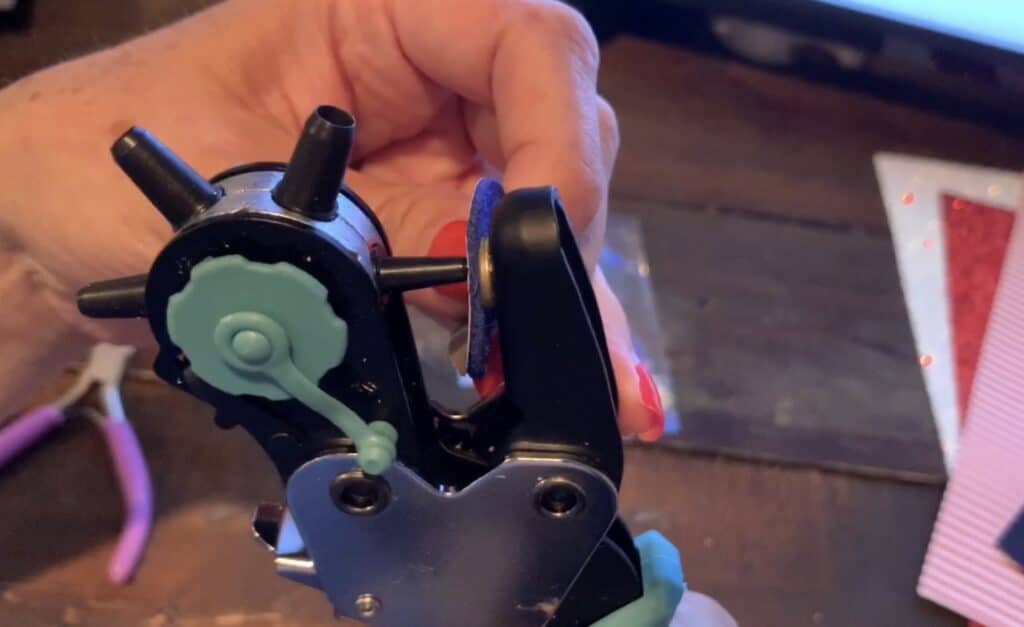 cut hole in leather teardrop