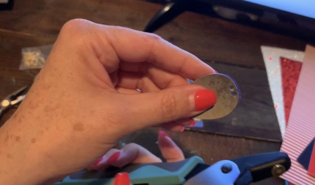 cut hole in leather teardrop